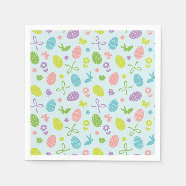 Colourful Easter Spring Pattern | Paper Napkin (Front)