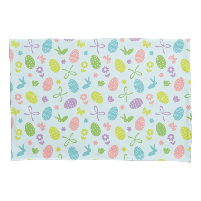 Colourful Easter Spring Pattern | Pillowcase (Front-Left)