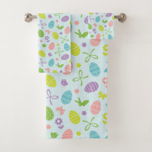 Colourful Easter Spring Pattern   Towel Set