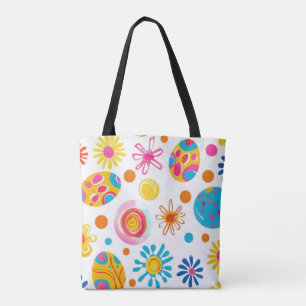 Colourful Easter Tote Bag Spring-Themed Egg