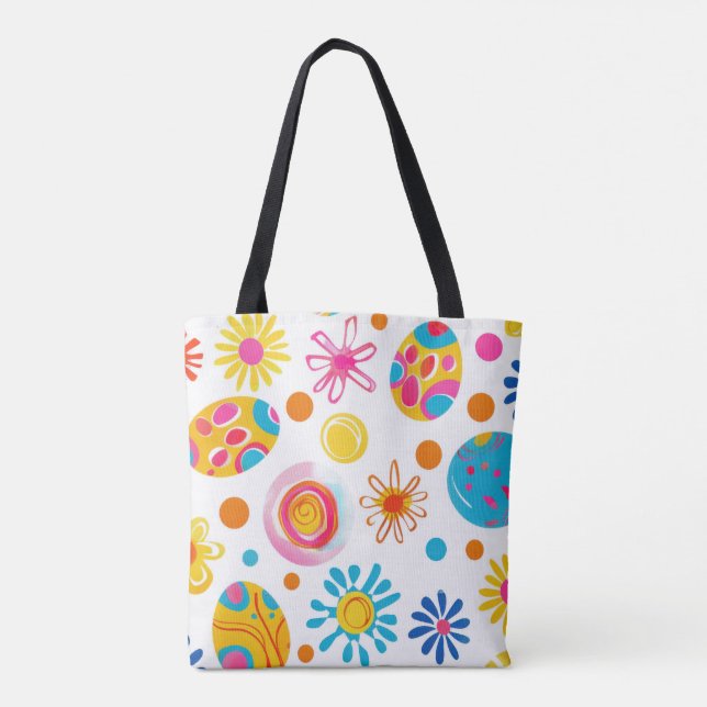 Colourful Easter Tote Bag | Spring-Themed Egg (Back)