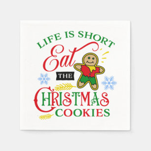 Colourful Eat the Christmas Cookies Napkin
