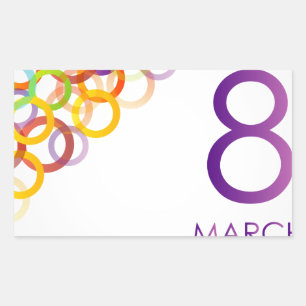 Colourful Ecard for womens day Rectangular Sticker