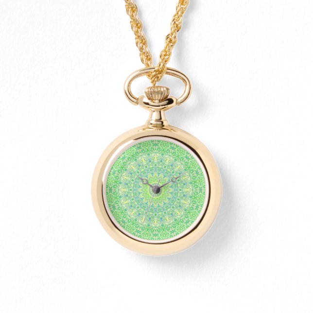 Colourful Eclectic Groovy Hippie Boho Funky Mandal Watch (Front)
