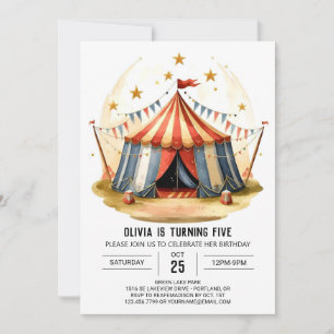 Colourful Editable Delight Circus Birthday Invitation
