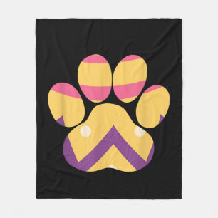 Colourful Egg Easter Paw Funny Dog Cat Lovers Gift Fleece Blanket