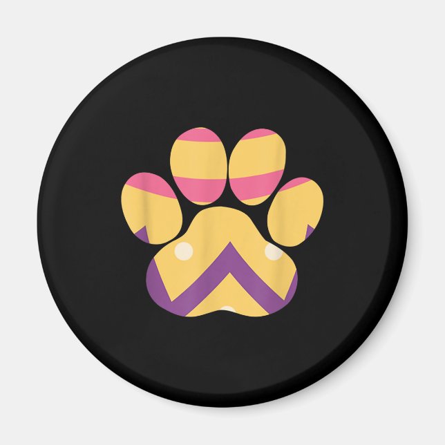 Colourful Egg Easter Paw Funny Dog Cat Lovers Gift Magnet (Front)