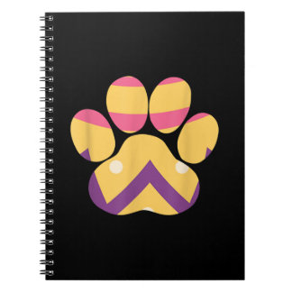 Colourful Egg Easter Paw Funny Dog Cat Lovers Gift Notebook