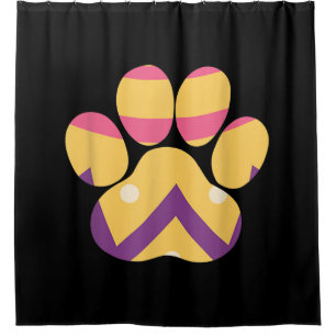 Colourful Egg Easter Paw Funny Dog Cat Lovers Gift Shower Curtain