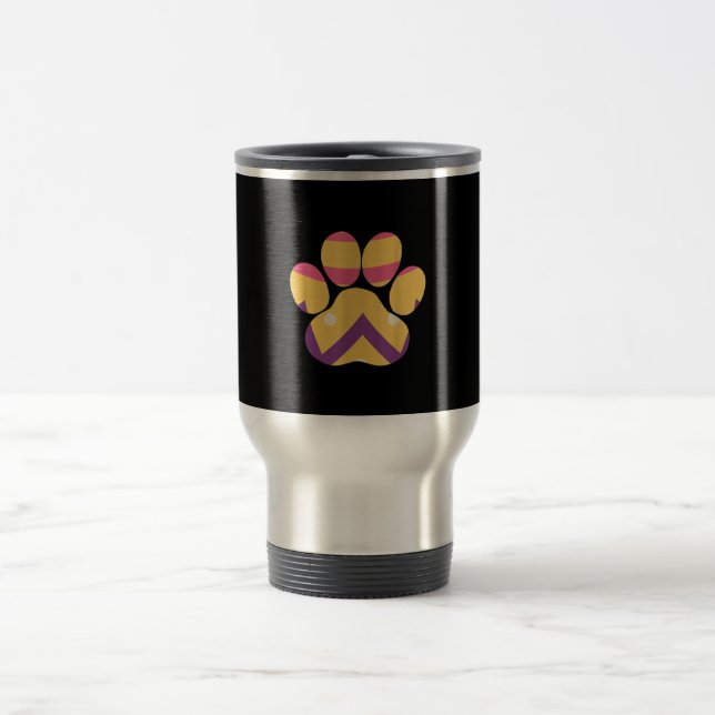 Colourful Egg Easter Paw Funny Dog Cat Lovers Gift Travel Mug (Center)