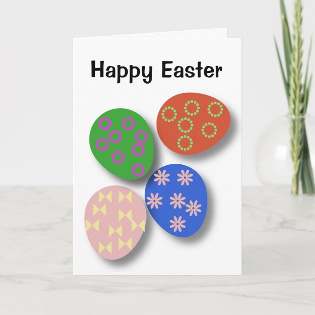 Colourful Egg Patterned Card (Front)