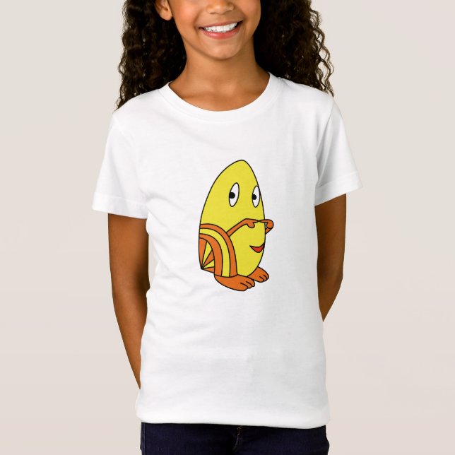 Colourful egg-shaped kawaii cute character tshirts (Front)