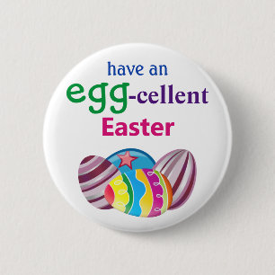 Colourful EGGcellent Easter Egg 6 Cm Round Badge