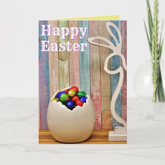 Colourful Eggs Happy Easter Card (Front)