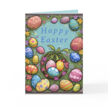 Colourful Eggs Happy Easter Holiday Card