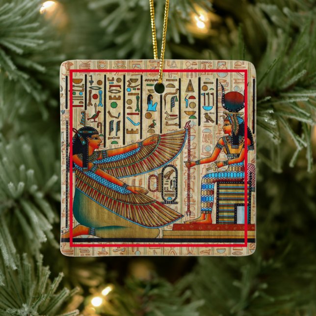 Colourful Egyptian Art on a Ceramic Ornament (Tree)