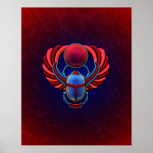 Colourful Egyptian Scarab Poster