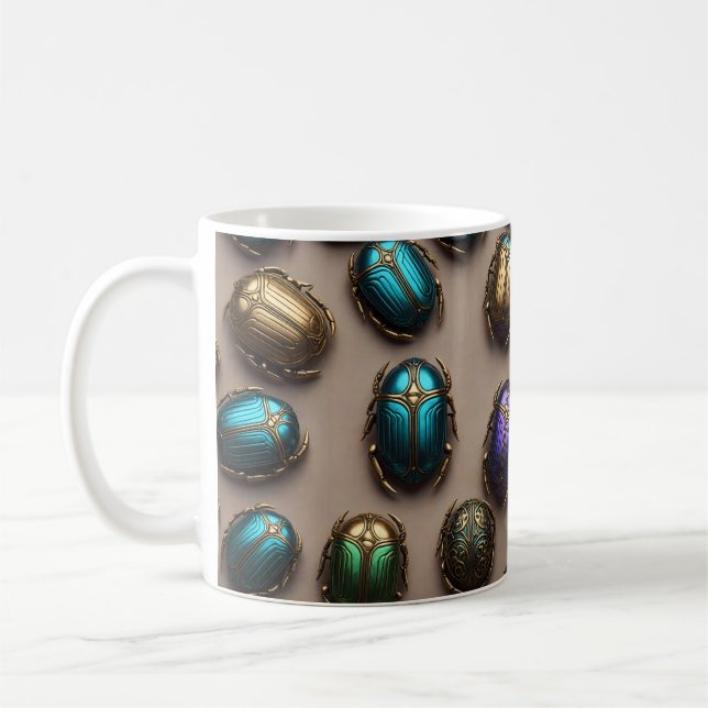 Colourful Egyptian Scarabs  Coffee Mug (Left)