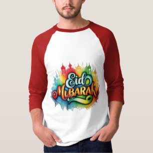 Colourful "EID MUBARAK" Hand-Drawn T-Shirt – Celeb