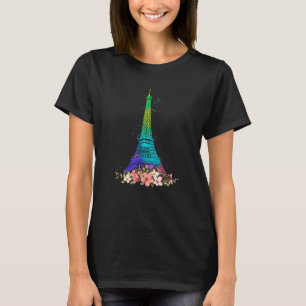 Colourful Eiffel Tower Of Paris In France Parisian T-Shirt