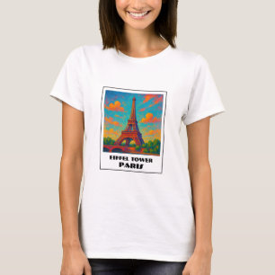 Colourful Eiffel tower Paris travel  T-Shirt
