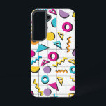 Colourful Eighties 80's Geometric Pattern Samsung Galaxy Case<br><div class="desc">An eighties inspired vintage pattern with colourful 80's geometric shape illustrations on a grid background. Perfect design for anyone who loves nostalgic 80's look designs,  colourful shape illustrations and vintage neon patterns.</div>