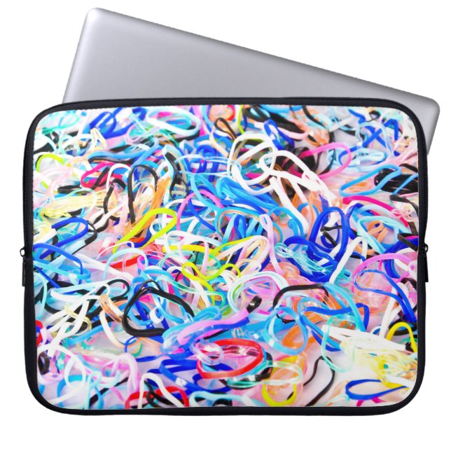 Colourful Elastic Rubber Bandsabstract,background, Laptop Sleeve (Front)
