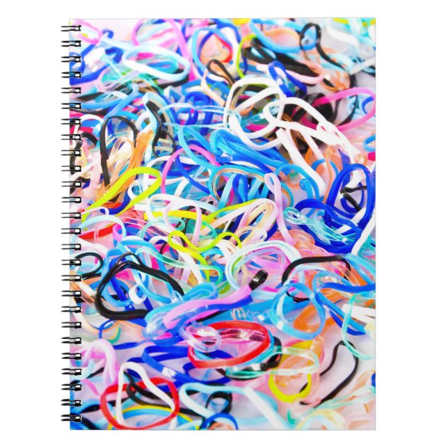 Colourful Elastic Rubber Bandsabstract,background, Notebook (Front)