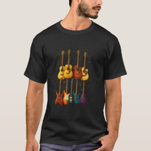 Colourful Electric and Acoustic Guitars Music Desi T-Shirt