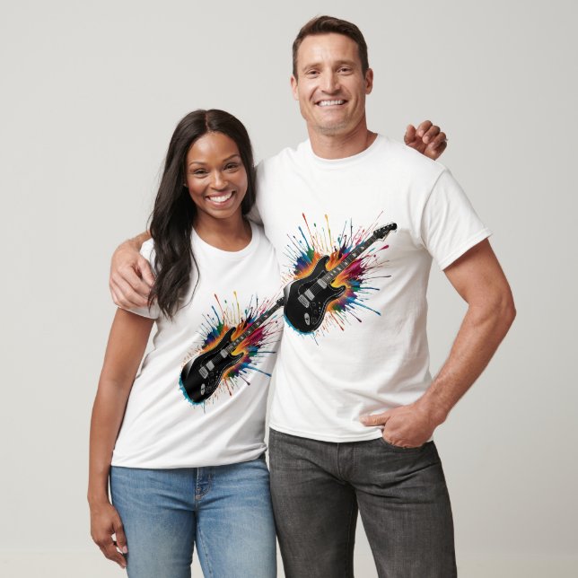 "Colourful Electric Guitar Burst Tee for Music Lov (Unisex)