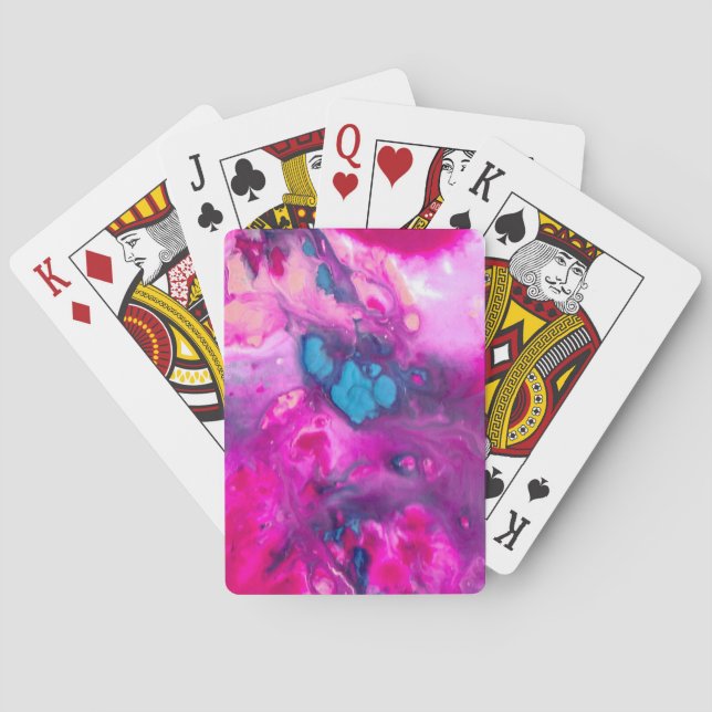 Colourful Electric Rainbow Marble Playing Cards (Back)