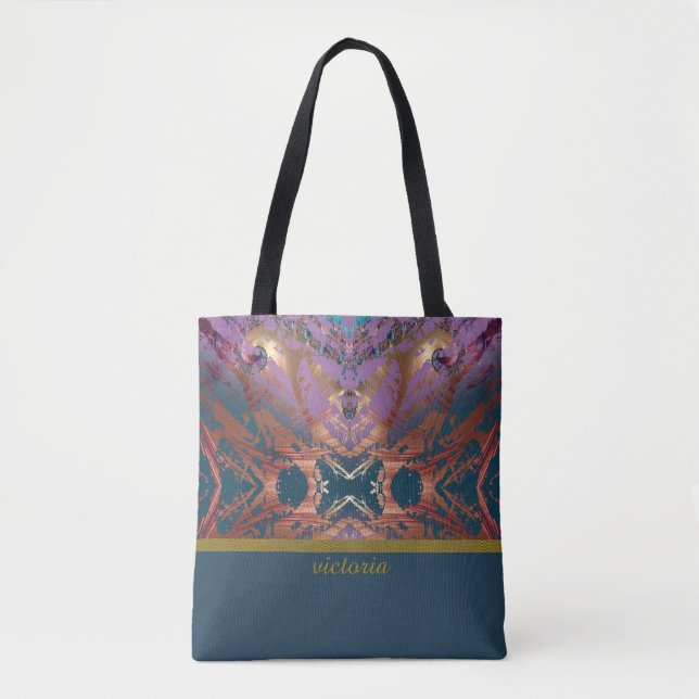 Colourful Elegance Monogram Tote Bag (Front)