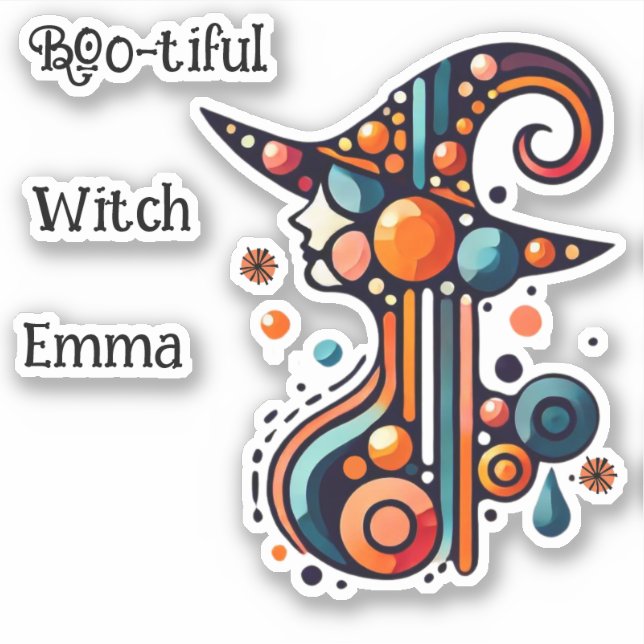 Colourful, Elegant, Abstract Witch Halloween (Front)