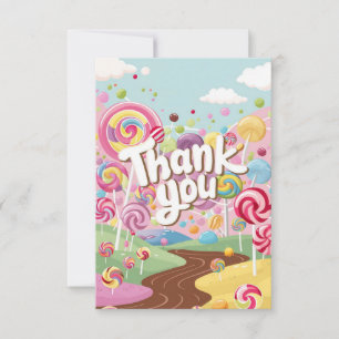 Colourful Elegant Candyland Thank You Card