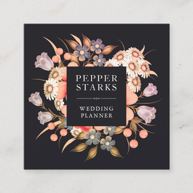 Colourful & Elegant Floral Bouquet | Business Card (Front)