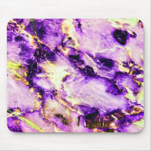 Colourful Elegant Marble Purple Pink and Gold Mouse Mat