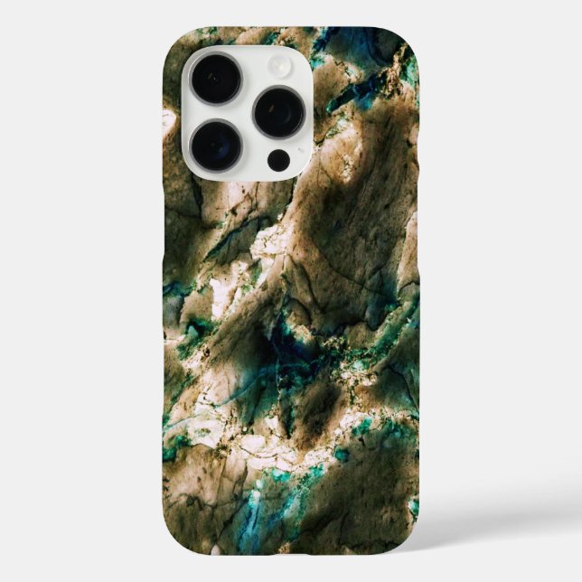Colourful Elegant Marble Tan Brown and Aqua Case-Mate iPhone Case (Back)