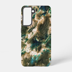 Colourful Elegant Marble Tan Brown and Aqua Samsung Galaxy Case