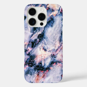 Colourful Elegant Marble White Blue and Pink iPhone 16 Pro Case