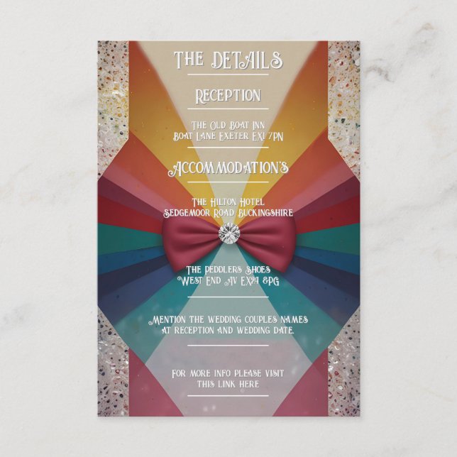 "Colourful Elegant Rainbow  Enclosure Card (Front)