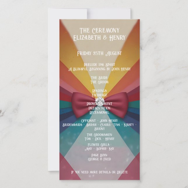 Colourful Elegant Rainbow Wedding (Front)