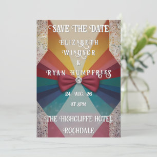 Colourful Elegant Rainbow Wedding Invitation