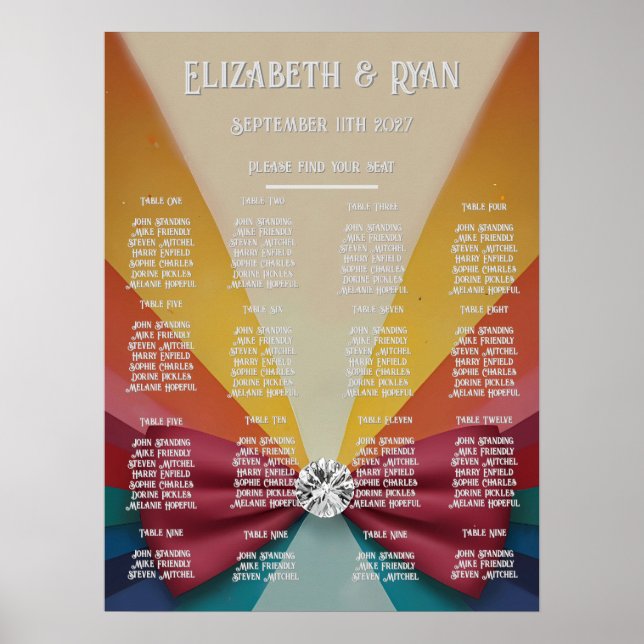 Colourful Elegant Rainbow Wedding Invitation  Poster (Front)