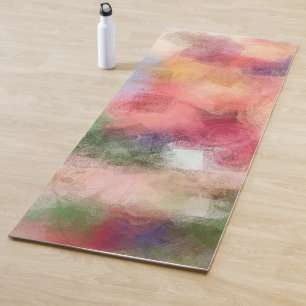 Colourful Elegant Trendy Abstract Art Blue Red Yoga Mat