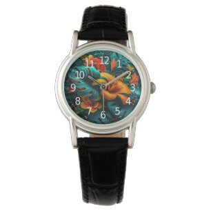Colourful Elegant Tropical Leaves and Flowers   Watch