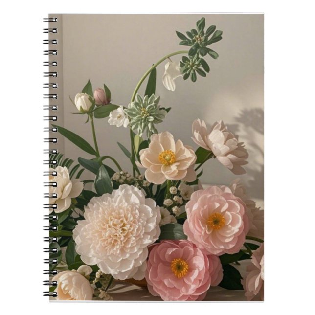 Colourful Elegant vintage-inspired flowers  Notebook (Front)