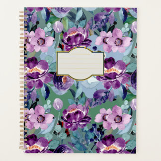 colourful elegant watercolor floral planner