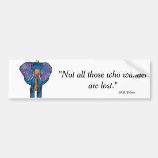 Colourful Elephant and quote Bumper Sticker