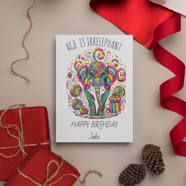 Colourful Elephant Birthday Card for a Joyful Cele (Creator Uploaded)