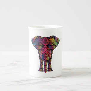 Colourful elephant cartoon bone china mug